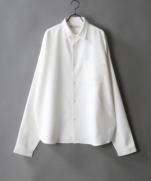 SITRY / 【別注】 Oversize Drop shoulder Regular collar shirt/ビッグシルエット ルーズ ドレープ レギュラーカラーシャツ ...