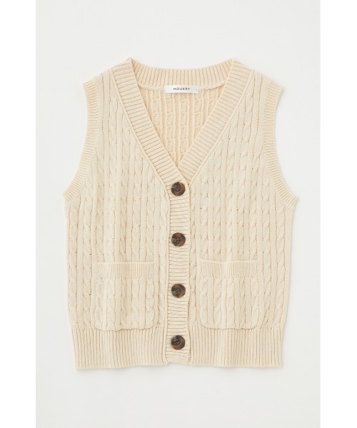 MOUSSY / CABLE KNIT ベスト (65112021)