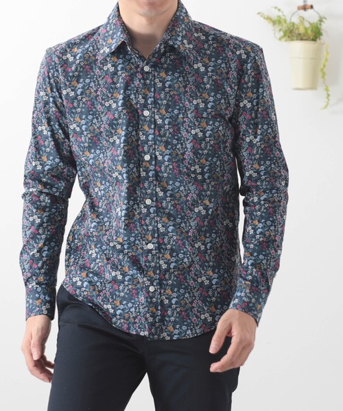 Peter England / 英国老舗ブランド プレミアムコットン花柄シャツ 日本縫製 Peter England (56108127)