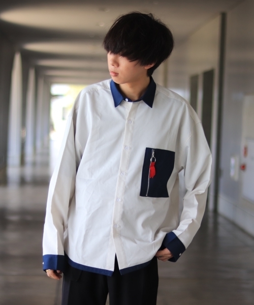 INTER FACTORY / ファッションインフルエンサー ぼーん - ポケットリングジップオーバーバルーンシャツ made in INTER FACTORY