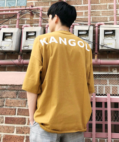 BASQUE magenta×KANGOL スーパービッグシルエットバックプリント半袖Tee 袖モチーフ刺繍