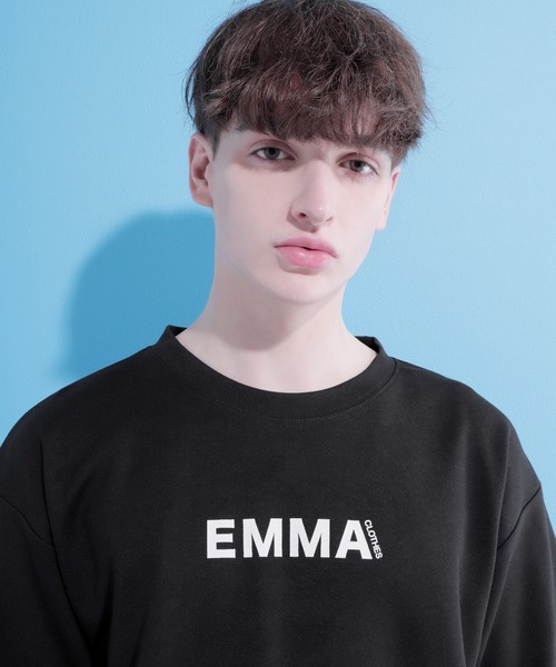EMMA CLOTHES / ポンチローマ オーバーサイズ ロゴデザインカットソー 1/2 sleeve(EMMA CLOTHES) (51376567)