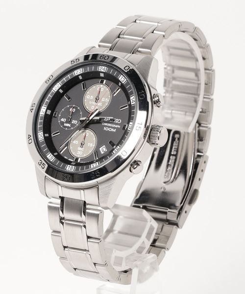SEIKO / SEIKO セイコー/ 10気圧防水 クォーツ クロノグラフ メタルベルト ラウンドフェイス アナログ腕時計 (42787569)
