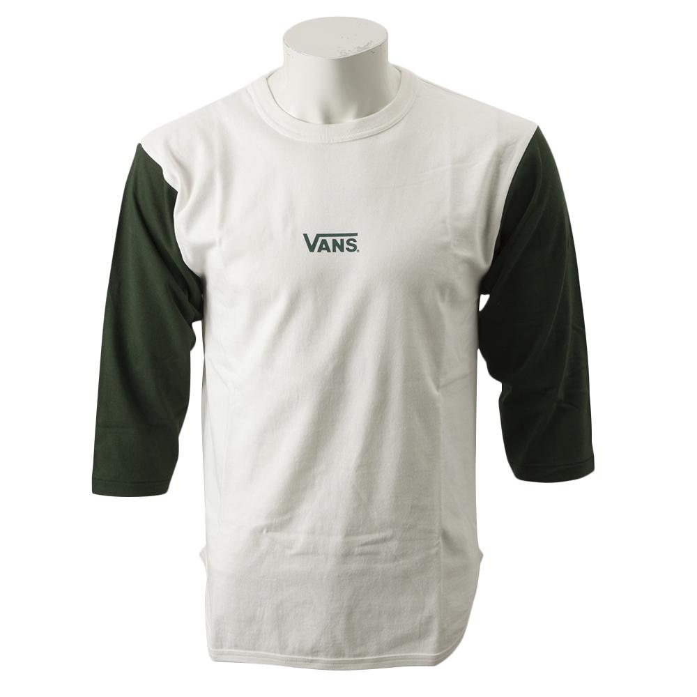 【VANS】 ヴァンズ Mini Logo Girl Raglan T-Shirts ロングスリーブ VA19FW-GT04 WHITE/GREEN
