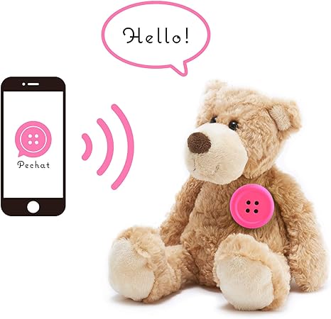 Pechat Pink Plush Talking Button Speaker