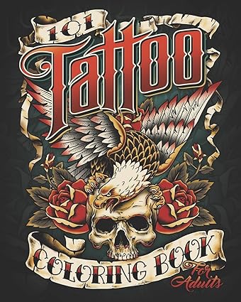 101 Tattoo Design Coloring Book for Adults: 101 Coloring Pages with Beautiful Tattoo De...