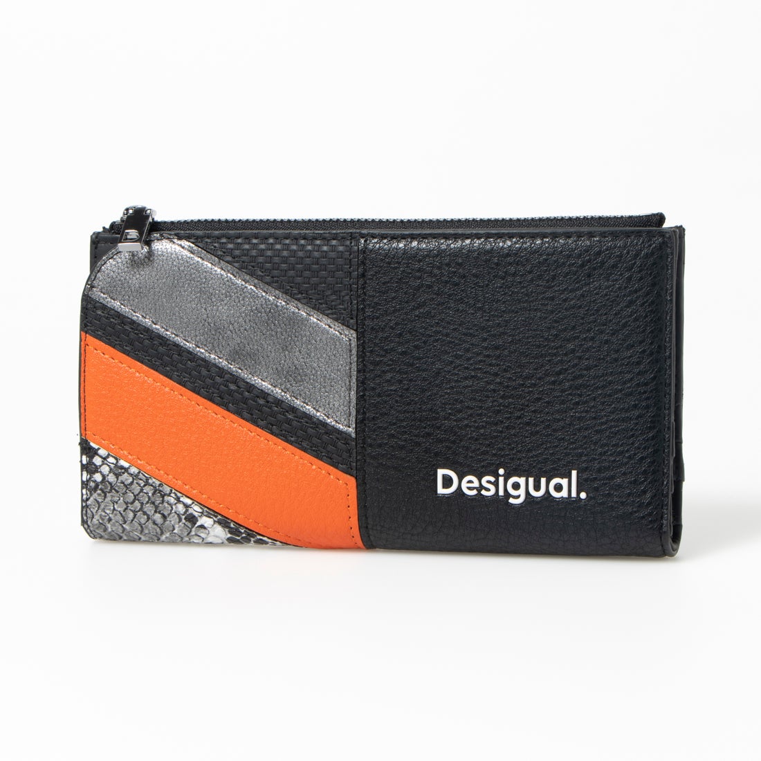 デシグアル Desigual パッチワーク マキシ財布 （グレー/ブラック）