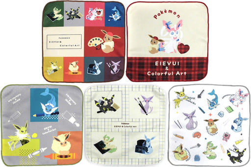 雑貨 全5種セット アートハンドタオル 「一番くじ Pokemon EIEVUI＆Colorful Art」 F賞