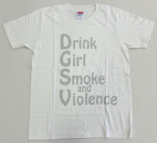Tシャツ(男性アイドル) 神谷浩史プロデュース Drink Girl Smoke and ViolenceTシャツ Sサイズ ホワイト 「神谷浩史・小野大輔のDear Girl～Stories～」 キャラホビ2010グッズ